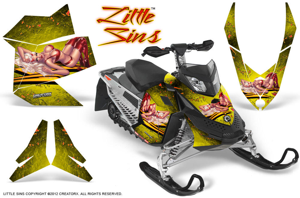 Skidoo REV XP Graphics Kit Little Sins Yellow